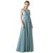 Ever-Pretty Womens V-neck Tulle Long Maxi Bridal Gowns Dresses for Women 00845 Dusty Blue US10