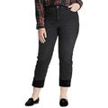 Lauren Ralph Lauren Plus Size Black Regal Embrpoidered Straight Leg Jeans 16W