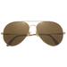 AO General Sunglasses Gold Frame with Wire Spatula Temples and True Color Gray Glass Lenses