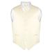 Men's Dress Vest & Skinny NeckTie Solid Cream Color 2.5" Neck Tie Set