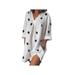 VICOODA Summer Women's Irregular Dress Loose 3/4 Sleeve Cotton Casual Dress Shirt Dress Plus Size XL-5XL