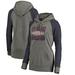 New England Revolution Fanatics Branded Women's Antique Stack Tri-Blend Raglan Pullover Hoodie - Heathered Gray