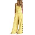 Eyicmarn Wide Leg Jumpsuits for Women Plaid Overalls Baggy Bib Jumpsuit Pants