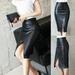 Womens leather Skirt Bag Hip Skirt Step Skirt Slim leather Skirt Split Skirt