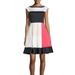 Kate Spade Dresses | Kate Spade Adette Cap Sleeves Color Block Pleated Fit & Flare Dress, Size 8 | Color: Black/Pink | Size: 8