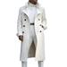 Lovaru Men's Lapel Trench Coat Double Breasted Long Jacket Overcoat