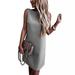 Sleeveless Dress for Women Casual Office Work Dress Summer Solid Color Short Mini Dress Sexy Backless Dresses