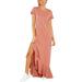 Short Sleeve Maxi Dress For Women's Irregular Ruffle Beach Sundress Casual Loose Long Dress Maxi Dresses