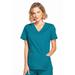 Cherokee Workwear Core Stretch Scrubs Top for Women Mock Wrap Plus Size 4728, 2XL, Caribbean Blue