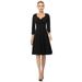 Ever-Pretty Womens Cross Sweetheart Pleated Midi A-Line Cocktail Work Dress Black Small