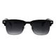 Mens Half Rim Rectangular Luxury Hipster Shade Sunglasses Black Smoke