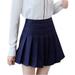 Bouanq Girls Women High Waisted Plain Pleated Skirt Skater Tennis School Uniforms A-line Mini Skirt Lining Shorts