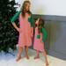 New Mother Daughter Matching Clothes Long Top Dress Mom Kid Parent Dress Outfits Set New