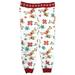 Rudolph Girls White Fleece Reindeer Joggers Sleep Pants Pajama Bottoms