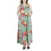 24seven Comfort Apparel Women's Plus Size Floral Sleeveless V Neck Pocket Maxi Dress