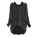 2 Pcs Long Sleeve Tops + Tank Tops for Women Vintage Casual Loose Tunic Blouses Ladies Batwing Sleeve Retro T-shirt Vest