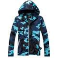 Men New Winter Long Sleeve Camo Hoodie Jacket Outwear Hooded Windbreaker Jacket Coat Men Casual Loose Camouflage Hiking Biker Jacket Coat Outwear