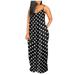Bescita Plus Size Women Casual Summer Dress Plus Size Pocket V-Neck Printing Sleeveless Loose Sling Long Dress