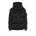 Moncler Ladies Black Wil Hooded Quilted Down Satin Puffer Jacket