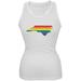 North Carolina LGBT Lesbian Pride Rainbow White Juniors Soft Tank Top - X-Large