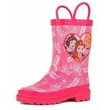 Disney Kids Girls' Princess Character Printed Waterproof Easy-On Rubber Rain Boots (Toddler/Little Kids)Â