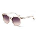 Retro Round Transparent Frame Sunglasses Women Men Brand Designer Sun Glasses for Women Alloy Mirror,Coffee