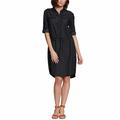 Gloria Vanderbilt Womens Ashleigh Drawstring Waist Denim Dress (Black Wash, X-Small)