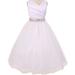 Little Girls White Rhinestone Belt Communion Flowers Girls Dresses Baby Pink 4