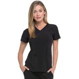 Dickies EDS Essentials Scrubs Top for Women V-Neck Plus Size DK615, 6XL, Black