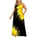 LAPA Women's Sleeveless Plus Size Long Dress Printed V-Neck Racerback Maxi Slip Dress L-5XL