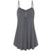 Sexy Dance Womens Sexy V Neck Tank Tops Casual Ruched Summer Sleeveless Cami Shirts with Buttons Decoration
