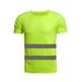 Left Wind Men's high visibility short-sleeved, safety shirt cooling quick-drying reflective T-shirt, construction site construction fluorescent short-sleeved, night running reflective safety T-shirt