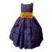 Girls Royal Blue Floral Embroidery Lace Tiered Special Occasion Dress