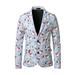 Mens Chic Snowman Christmas Separates Suit Slim Fit Two Button Notched Lapel Blazer Xmas Gift Ceremony Jacket Coat