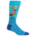 Hot Sox Mens Lets Fiesta Crew Socks, Mens Shoe Size 6-12.5, Aqua, Mens Shoe Size