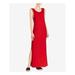 RALPH LAUREN Womens Red Sleeveless Scoop Neck Maxi Shift Formal Dress Size L