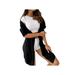 Poseca Women's Autumn Cardigan Mid-length Open Front Loose Long-Sleeve Lazy Coat Outwear Sweater