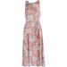 Sandra Darren Womens Floral Short Sleeve Tie Maxi Dress