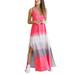 Sexy Dance Women Summer Casual Dress Sleeveless Tank Camisole Long Maxi Dress Tie Dye Gradient Beach Dress