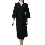 Couple Pajamas Robe Women Men 3/4 Sleeve Lounge Bathrobe Nightwear Solid Color Pjs Kimono Bath Robe