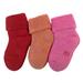 Lian LifeStyle 2 Pairs Children Cashmere Wool Socks Plain Color 12M-24M (Red)