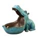 Hi.FANCY Key Storage Tray Home Porch Table Decor Resin Animal Statue Key Phone Holder Tray Sidetable Ornament, Light Blue