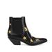 Saint Laurent Black Ankle Boots With Embossed Stars