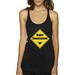 True Way 640 - Women's Tank-Top Under Construction Sign Workout Flex Gym Small Black