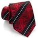 Extra Long Tie for Men - Paisley XL Ties - 63 in Tie - Red