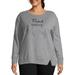 Just My Size Women's Plus Size French Terry Side-Zip Graphic Sweatshirt