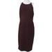 Taylor Women's Lace Back Halter Neck Sheath Dress Merlot Red Size 10