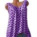 Womens Ladies Loose Casual Tank Tops Polka Dot Sleeveless Vest T-shirt Summer Pullover Tee Shirts Blouse Plus Size