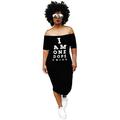 Women's Lettered Ultra-Long Printed Hip Dress