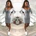 Women Autumn And Winter Dress Solid Long Sleeve Knit Round Collar Dresses Pack Hip Casual Slim Fit Lace Up Mini Dress